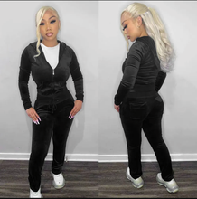 Load image into Gallery viewer, Velvet Hooded Two Piece Pants Sets
