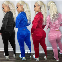 Load image into Gallery viewer, Velvet Hooded Two Piece Pants Sets
