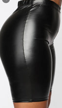 Load image into Gallery viewer, Plus Size Black Tight Leather Shorts
